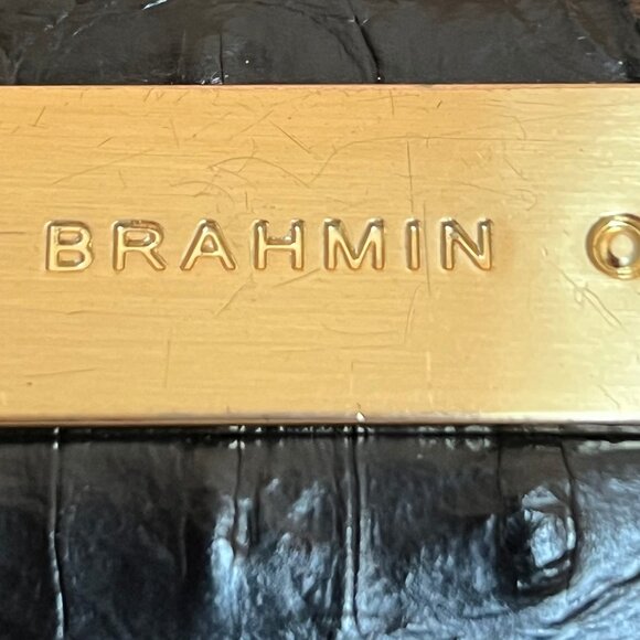 Brahmin Melbourne Asher Croc Embossed Zip Leather Shoulder Tote EUC - Picture 2 of 7
